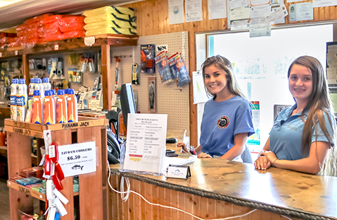 Our friendly staff at Twin Rivers Marina.